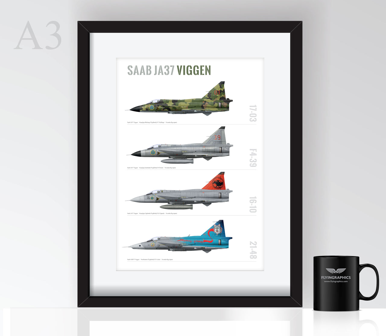 Saab Viggen Profiles - Poster