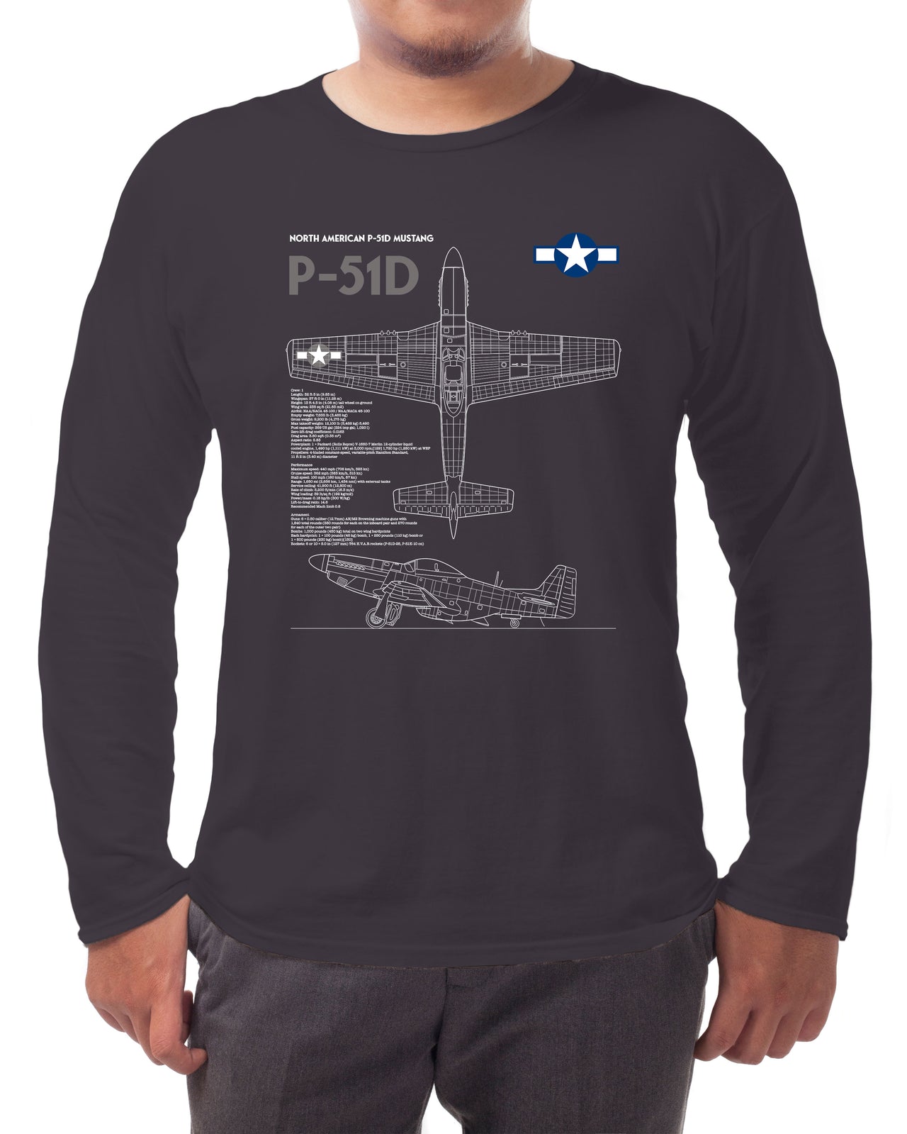 P-51D Mustang - Long-sleeve T-shirt